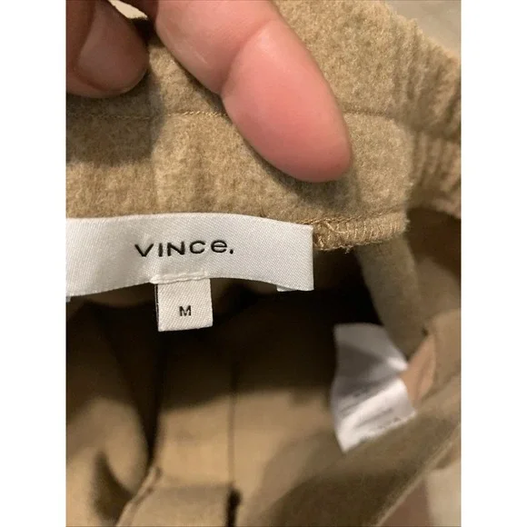 Vince Women's Tan Polyester Pants Size M Classic Straight Leg Trousers 0052 - Picture 4 of 5